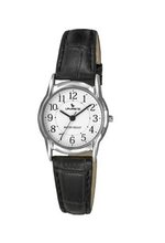 Laurens Q561J901Y Leather Analog White Dial Black Leather Bracelet