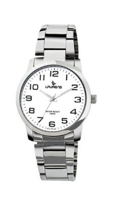 Laurens R372J900Y Metal Band Analog White Dial Stainless Steel Bracelet