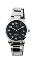 Laurens R372J901Y Metal Band Analog Black Dial Stainless Steel Bracelet