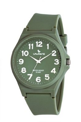 Laurens VR02J900Y Colored Rubber Green Dial Rubber Strap Water Resistant