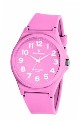 Laurens VR02J904Y Colored Rubber Light Pink Dial Rubber Strap