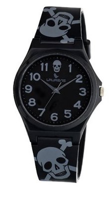 Laurens VR04J901Y Colored Rubber Black Dial Rubber Skeleton Strap