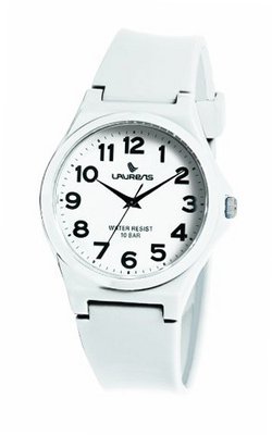 Laurens VR04J905Y Colored Rubber White Dial Rubber Strap Water Resistant