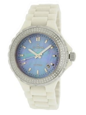Le Chateau Blue Mother of Pearl Dial White Ceramic Ladies 5862WS-BLMOP