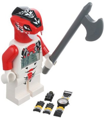 LEGO Kids' 9000874 Ninjago Fang-Suei Minifigure Clock and Cole ZX Minifigure Link 2 Pack Set