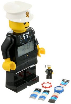LEGO Kids' 9009938 City Policeman Minifigure Clock and Set