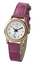 Limit Classic White Dial Gold Plated Case Pink Strap Ladies 6983
