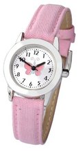 Limit Girls Silver Coloured Strap 6662.24 With Silver Sunray Dial And Pink Butterfly In Centre