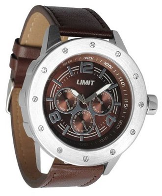 Limit Round Silver Coloured Brown Strap 5431.50 With Multifunctional Dial