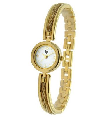 Lip Style Analogue Quartz 10838212 Golden Brass Bracelet White Dial