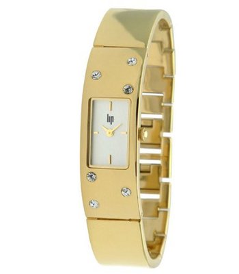Lip Style Analogue Quartz 10839232 Golden Steel Bracelet White Dial