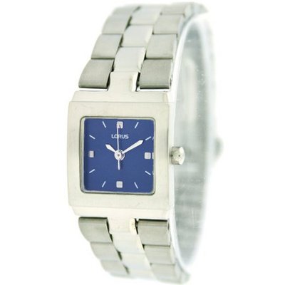 Lorus Rectangular Silver Tone Blue Dial RRS81CX9