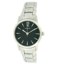 Lorus Round Silver Tone Ladies Black Dial RRS35MX9