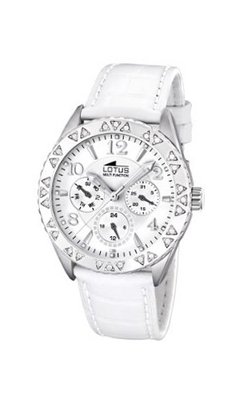 Lotus Fashion L15681/1 Silver Leather Quartz with White Dial