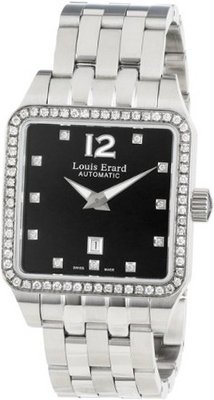 Louis Erard 20700SE12.BMA18 Emotion Square Automatic Black Dial Steel Diamond