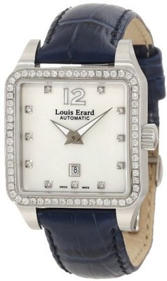 Louis Erard 20700SE14.BDC65 Emotion Square Automatic Mother of Pearl Leather Diamond