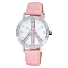 Love Peace and Hope Midsize LPE123 Time for Peace Pink Crystal Accented