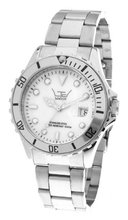 LTD Unisex Limited Edition Steel Diver Collection LTD 2101DA With White Dial And Silver Rotating Divers Bezel