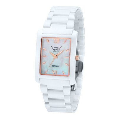 Ltd Unisex Quartz with Mother Of Pearl Dial Analogue Display and White Ceramic Bracelet LTD 020622