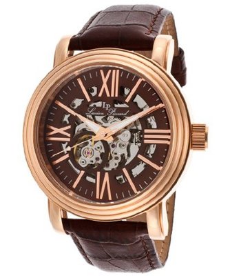 Domineer Automatic Brown And Skeletonized Dial Brown Genuine Leather