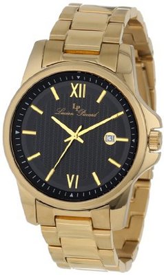 Lucien Piccard 10048-YG-11 Breithorn Black Textured Dial Gold Ion-Plated Stainless Steel