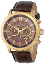 Lucien Piccard 12011-YG-04 Monte Viso Chronograph Brown Textured Dial Brown Leather Band