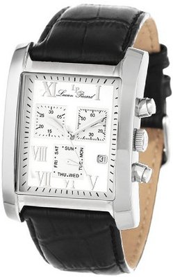 Lucien Piccard 98041-02S Classico Chronograph Silver Dial Black Leather