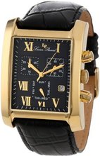 Lucien Piccard 98041-YG-01 Classico Chronograph Black Dial Black Leather