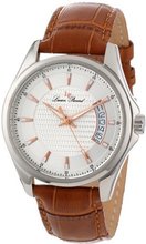 Lucien Piccard 98660-02S-BRW Excalibur Silver Textured Dial Brown Leather