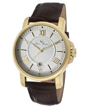 Lucien Piccard Cilindro Light Silver Dial Brown Leather 12358-YG-02S