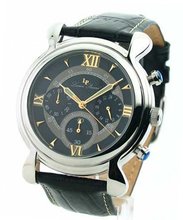 Lucien Piccard Leather Chronograph 28168BK