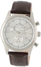 Lucien Piccard LP-11570-02S Eiger Chronograph Silver Dial Brown Leather