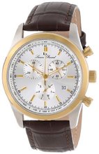 Lucien Piccard LP-11570-02S-GB Eiger Chronograph Silver Dial Brown Leather