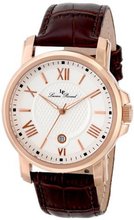 Lucien Piccard LP-12358-RG-02S Cilindro White Textured Dial Brown Leather