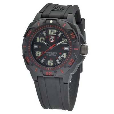 Luminox 0215.SL Sentry 0200 Black Dial With Red Markings On The Outer Bezel