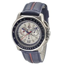Luminox 9273 F-22 Raptor 9200 Series Blue Leather Band With Red Stripe, Red White And Blue Chronograph