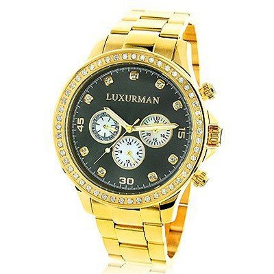 Large Diamond Bezel by Luxurman 2ct Yellow Gold Tone es