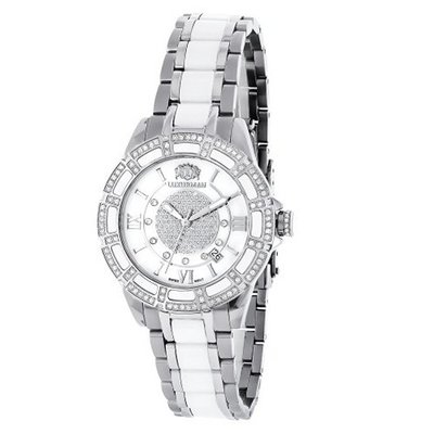 Luxurman Ladies Diamond Ceramic 1.25ct White MOP Galaxy