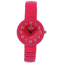 Mab London Hot Pink Dome Shaped Dial Ladies Expander Strap EXPS7