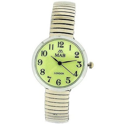 Mab London Luminous Dome Shaped Dial Ladies Silver Expander Strap EXPS13
