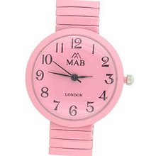Mab London Pale Pink Dome Shaped Dial Ladies Expander Strap EXPS11