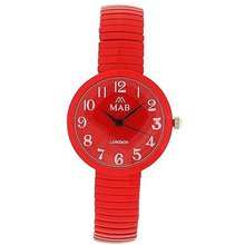 Mab London Red Dome Shaped Dial Ladies Expander Strap EXPS3