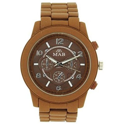 Mab London Unisex Chrono Effect Brown Dial & Rubberised Metal Strap