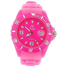 Mab London Unisex Glow In The Dark Hot Pink Silicone Strap Time
