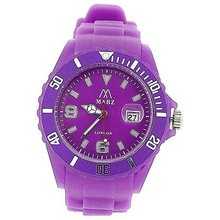Mab London Unisex Glow In The Dark Purple Silicone Strap Time