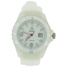 Mab London Unisex Glow In The Dark White Silicone Strap Time