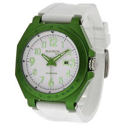 Madison Candy Time White Dial Green Aluminum Unisex G4452-02