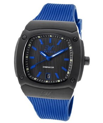 Dominator Black Textured Dial Blue Silicone