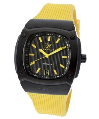 Dominator Black Textured Dial Yellow Silicone