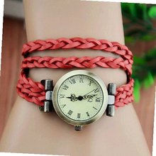 MagicPiece Handmade Vintage Style Leather For  Braided Leather Belt in 3 Colors: Red